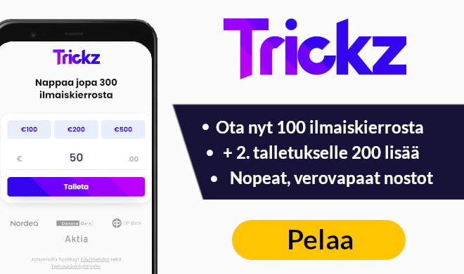 trickz Casino tarjoaa tänään 100 kierrosta