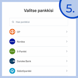 Pyydettäessä vahvista siirto verkkopankkitunnuksin.