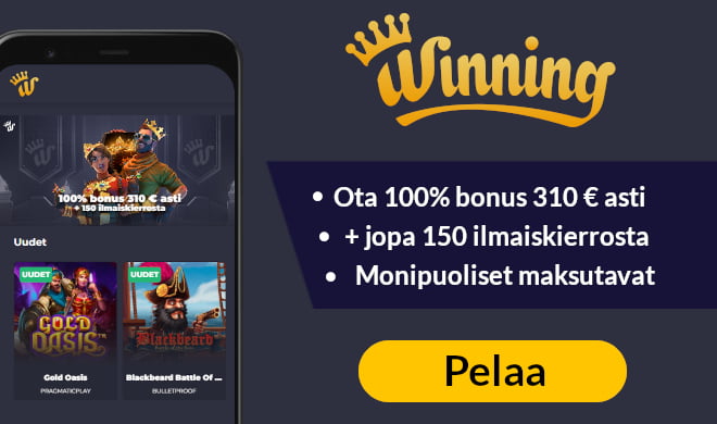 Aloita pelit Winning.io kasinolla 100% bonuksella