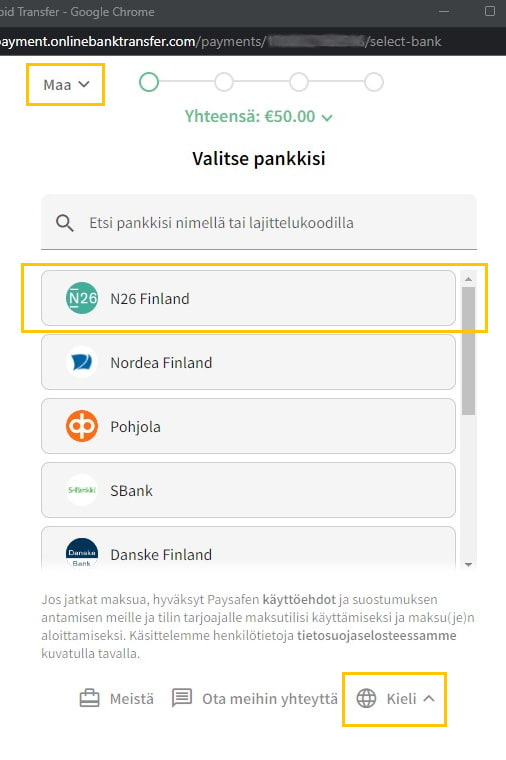 Pankkivaihtoehdot Rapid Transferilla ovat kattavammat kuin muilla pikamaksutavoilla. Löydät esimerkiksi N26-pankin valikoimasta