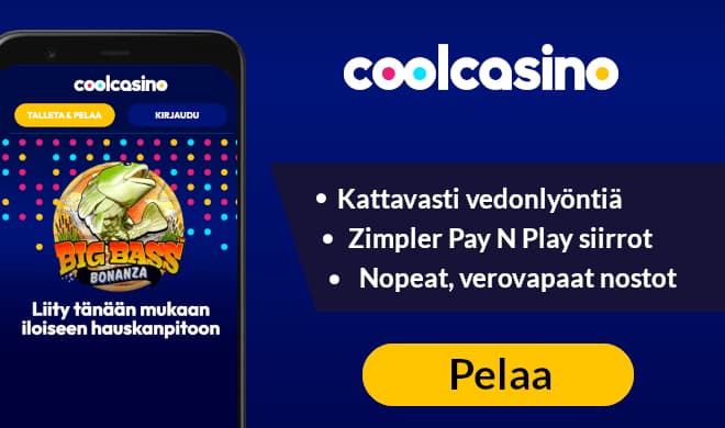 CoolCasino tarjoaa hyvän valikoiman pelejä ja pikakasinon toiminnot