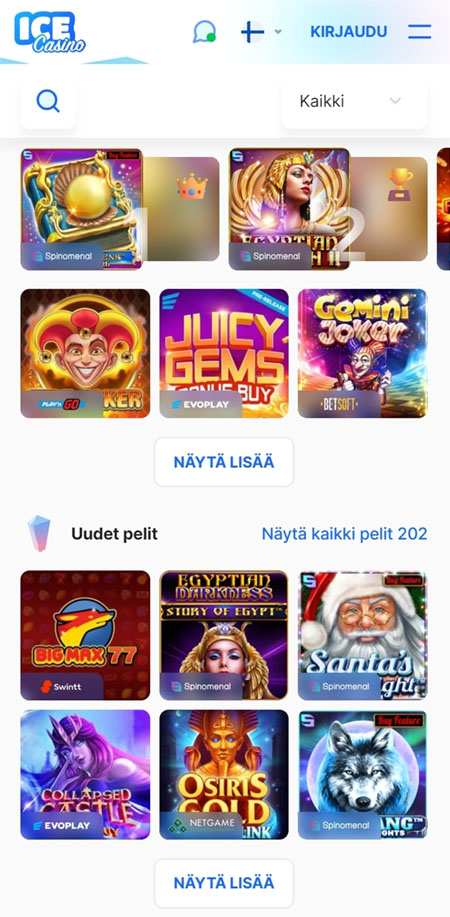 ICE Casino toimii myös puhelimella