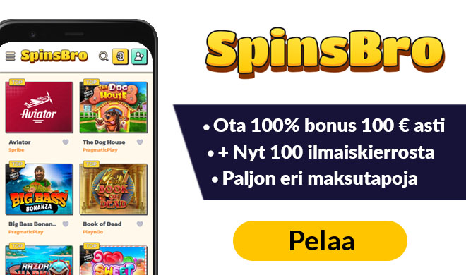 Tuplaa Spinsbro kasinon talletus 100 € asti