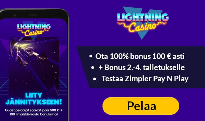 Lightning Casino pelit toimivat pikana