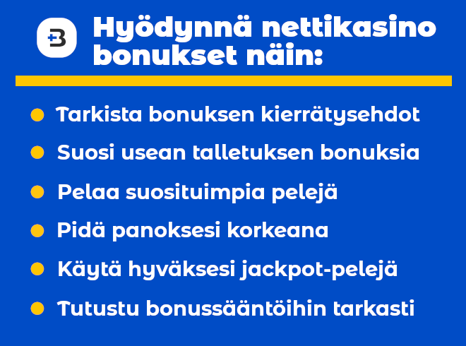 Lunasta nettikasino bonukset näiden vinkkien avulla.