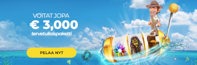 Jackpot Island Casino tarjoaa talletusbonuksen 1 000 € asti kolmelle ensimmäiselle talletukselle.