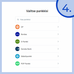 Valitse Paynplay verkkopankki tallettamista varten.