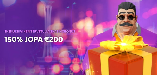 BonusBet Casino - uniikki bonus 150%/200 € tarjolla vain Bonuskoodit.com lukijoille.