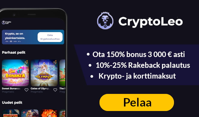 CryptoLeo Casino tarjoaa pelaajilleen myös käteistä pelikierroksista.