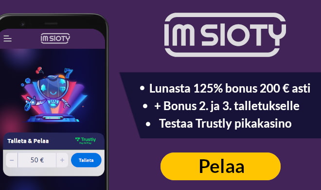 IamSloty Casino tarjoaa pelaajille Trustly pikatalletuksen.