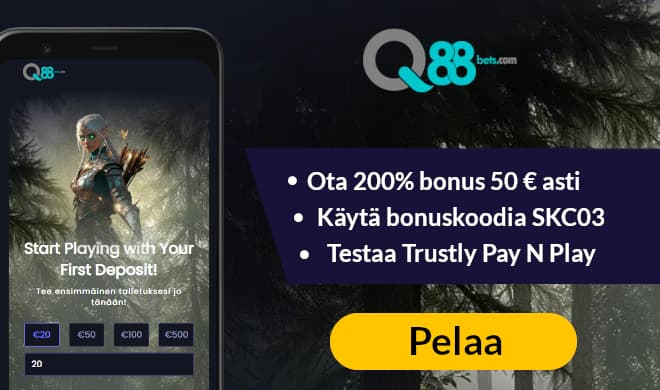 Q88Bets Casino tarjoaa hyvät edut sekä kasinolle että vedonlyöntiin, non sticky bonus ja ilmaisveto.