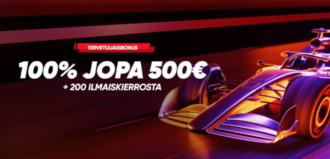 QuickWin Casino bonus 100%/500 € on tarjolla uusille pelaajille. 