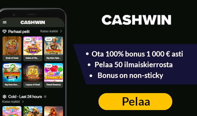 Cashwin Casino tarjoaa uusille pelaajille jopa 1 000 bonuksen.