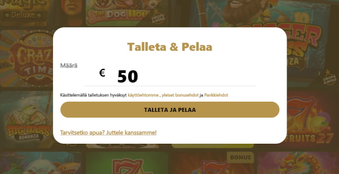 ChipsResort Casino talletus hoituu kätevästi pikana Trustlyn kautta suoraan etusivulta.