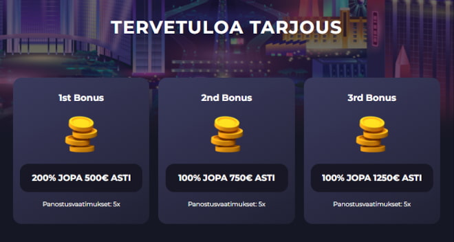 Gxmble Casino bonus 200%/500 € on tarjolla ensitalletukselle.