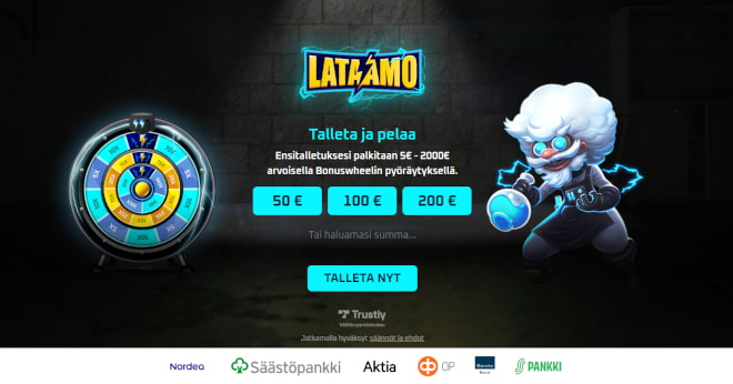 Lataamo kotiutus ja talletus hoituvat näppästi Trustly Pay N Play -ominaisuuden kautta.