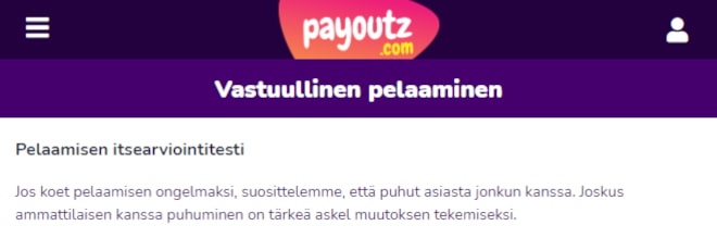 Payoutz Casino esittely kertoo vastuullisen pelaamisen työkaluista.