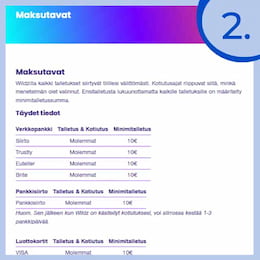 Valitse sinulle sopiva maksutapa kasinolta