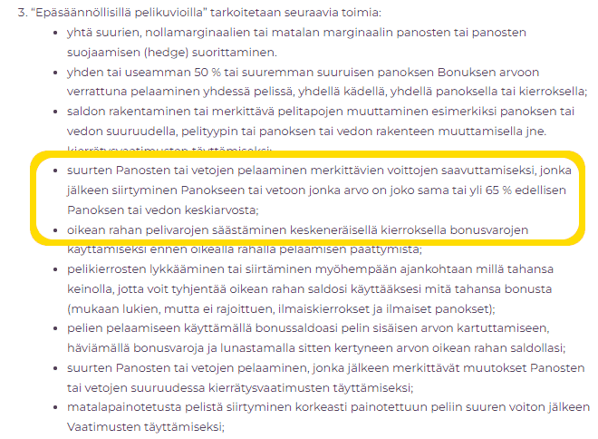 Nettikasino kierrätys : bonusehdoissa kierrätyksen aikana panoksen muuttaminen voi johtaa bonuksen eväämiseen.