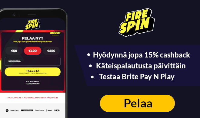 Laita Firespin Casino pelit käyntiin Brite Pay N Playn avulla.