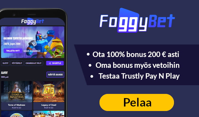 FoggyBet Casino tarjoaa uusille pelaajille useamman bonusvaihtoehdon.