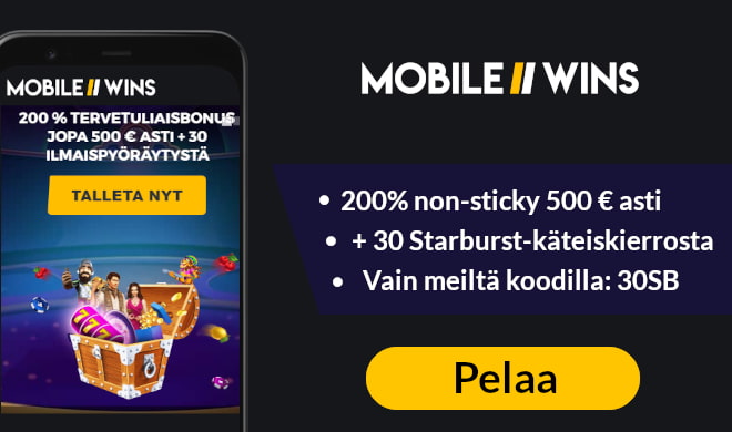 MobileWins Casino tarjoaa uniikin edun Bonuskoodien lukijoille.