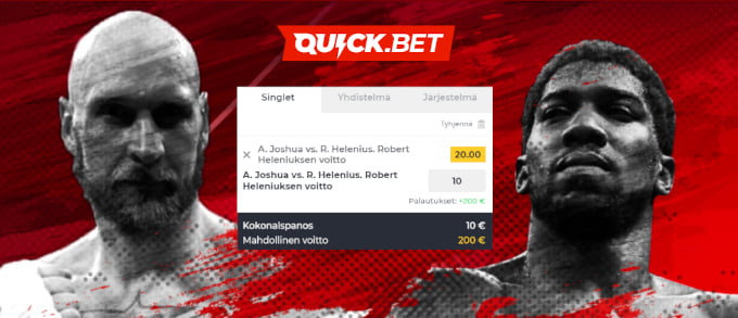 helenius korotettu kerroin 20 quick bet