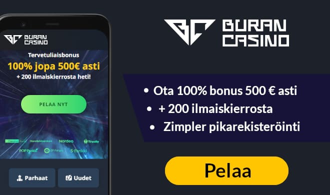 Buran Casino tarjoaa hyvät edut uusille pelaajille, testaa pikana.