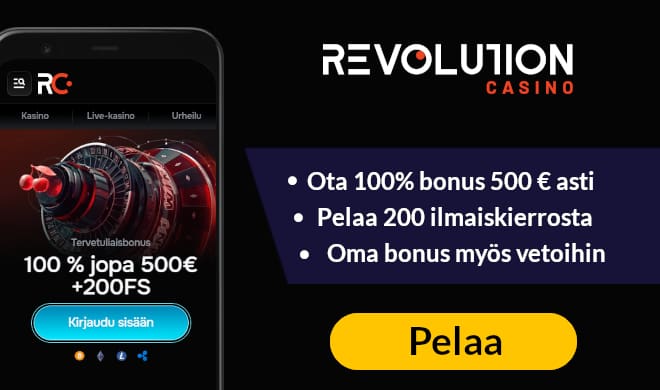Revolution Casino tarjoaa hyvät edut uusille pelaajille.