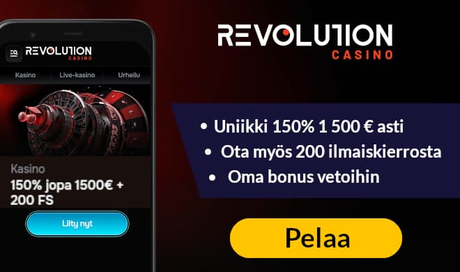 Revolution Casino tarjoaa hyvät edut uusille pelaajille.