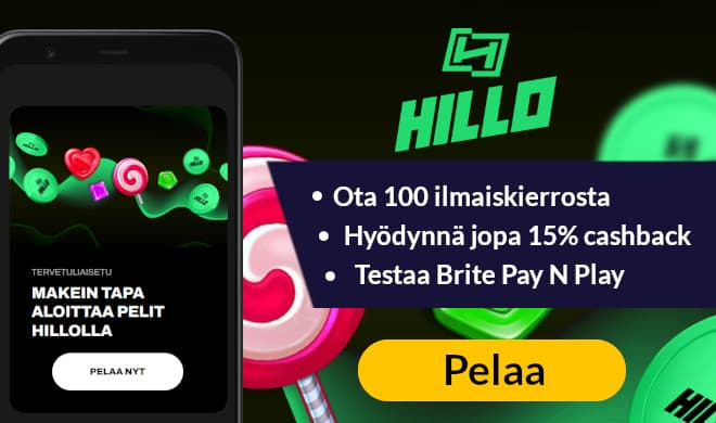 Ota Hillo Casino testiin pikana, ei rekisteröintiä.