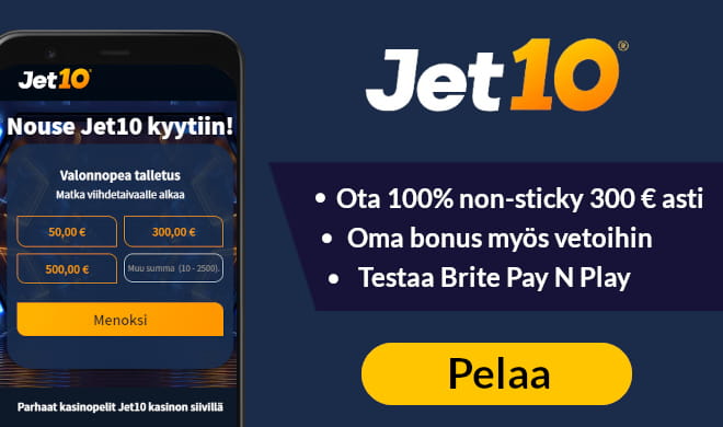Jet10 Casino tarjoaa hyvät edut kasinolle ja vedonlyöntiin pikana.