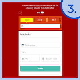 Vaihe 3 Syötä kortin tiedot ja summa.