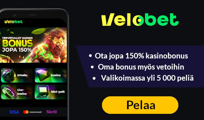 Velobet Casino tarjoaa erittäin hyvät tervetuloedut uusille pelaajille.