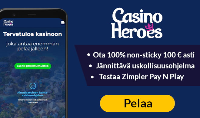 Casino Heroes on turvallinen ja luotettava nettikasino, joka tarjoaa verovapaat pelit myös pikana.