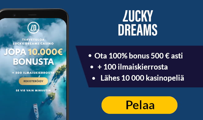 Lucky Dreams Casino tarjoaa bonuksia kaikille pelaajille.