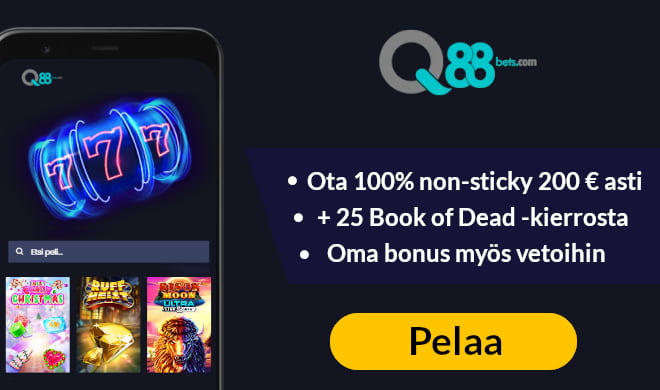 Q88Bets Casino tarjoaa hyvät edut sekä kasinolle että vedonlyöntiin, non sticky bonus ja ilmaisveto.