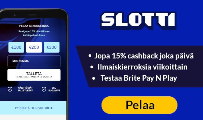 Slotti casino tarjoaa nyt 15% käteispalautuksen - joka päivä