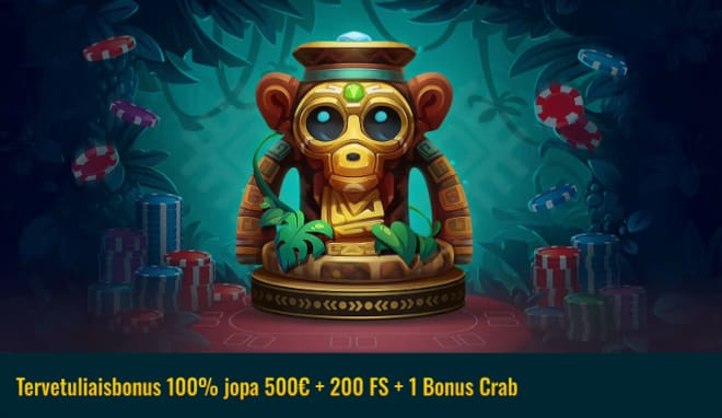 Lunasta Spinanga kasino bonus ja tuplaa talletus jopa 500 € asti, saat myös ilmaiskierroksia ja Bonus Crab yrityksen.