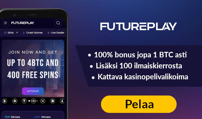 Aloita pelit FuturePlaylla 100% bonuksella jopa 1 BTC asti.