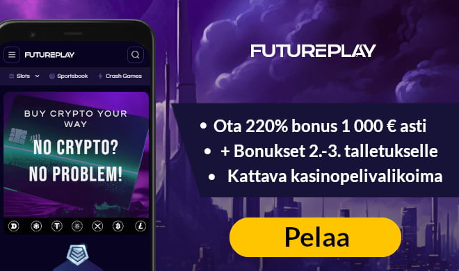 Aloita pelit FuturePlaylla 100% bonuksella jopa 1 BTC asti.