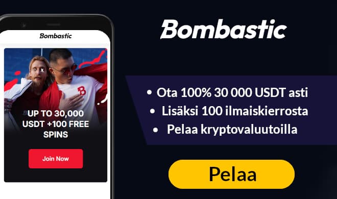 Ota Bombastic Casinon 100% ensitalletusbonus jopa 5 000 USDT asti.