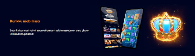 Kunkku Casino toimii erittäin hyvin myös mobiilissa.