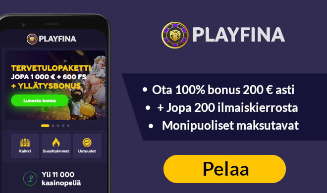 Lue Playfina Casino arvostelu ja lunasta hyvät tervetuloedut.