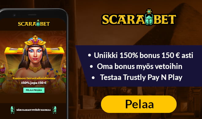 Lue Scarabet Casino arvostelu ja hyödynnä uniikki bonus.