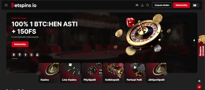 Betspins.io casinon etusivu.