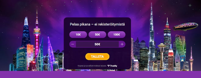 JackpotCityCasino kotiutus ja talletus hoituu pikana.