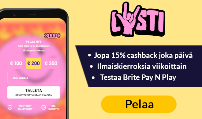 Lue Lysti Casino arvostelu ja hyödynnä käteispalautus.