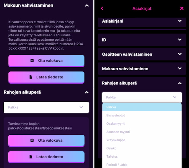 varallisuuden lähteen todistaminen dokumentit