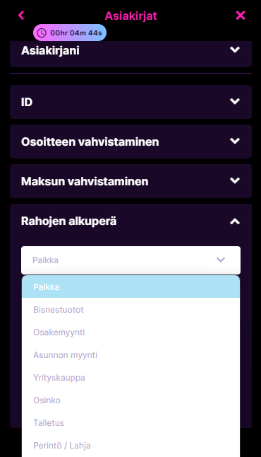 rahojen alkuperän todistuksen vaihtoehdot